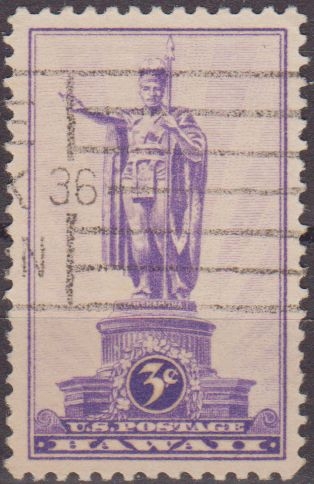 z vendido USA 1937 Scott 799 Sello Estatua de Kamehameha Honolulu usado Estados Unidos Etats Unis 